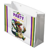 Happy Mardi Gras Alligator Groot Cadeauzakje (Voorkant Gekanteld)