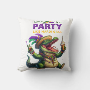 Happy Mardi Gras Alligator Kussen