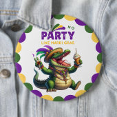 Happy Mardi Gras Alligator Ronde Button 6,0 Cm (In situ)