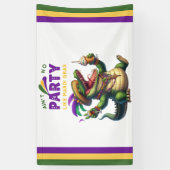 Happy Mardi Gras Alligator Spandoek (Verticaal)