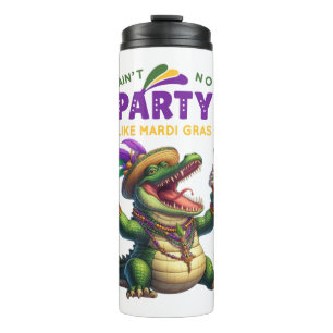 Happy Mardi Gras Alligator Thermosbeker