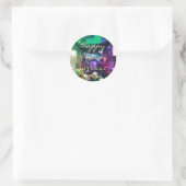 Happy Mardi Gras Bead Throws Gepersonaliseerd Stic Ronde Sticker (Tas)