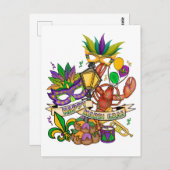 Happy Mardi Gras Briefkaart (Voorkant / Achterkant)
