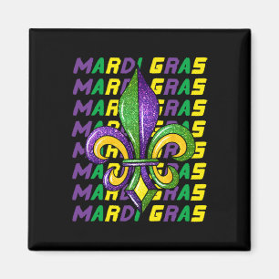 Happy Mardi Gras Carnaval Vet Dinsdag Fleur De Lis Magneet