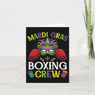 Happy Mardi Gras Day Boxing Crew Gemaskerde Speler Kaart