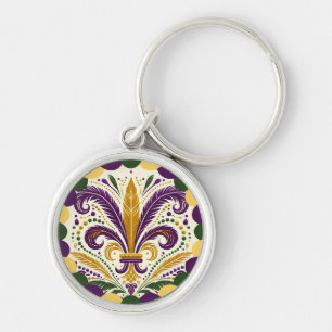 Happy Mardi Gras fleur-de-lis Sleutelhanger