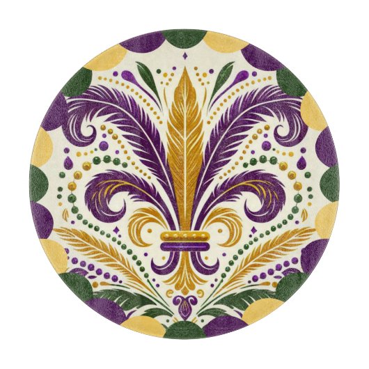 Happy Mardi Gras fleur-de-lis Snijplank (Voorkant)