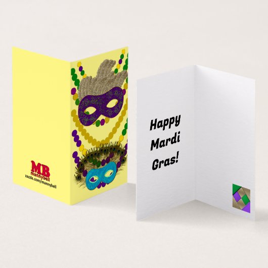 Happy Mardi Gras Kaart (Binnen en buitenkant)
