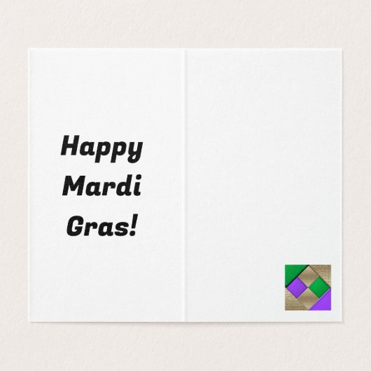 Happy Mardi Gras Kaart (Binnenkant ongevouwen)