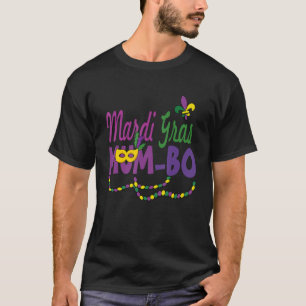 Happy Mardi Gras Mum Bo Funny Carnival Mask Beeld T-shirt