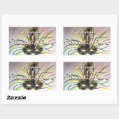 Happy Mardi Gras Perle Jetant Stickers Masque de p (Feuille)