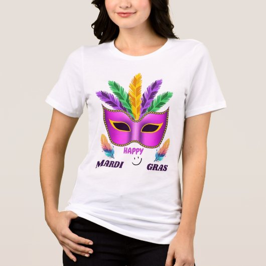 Happy Mardi Gras T-Shirt voor Dames (Voorkant)