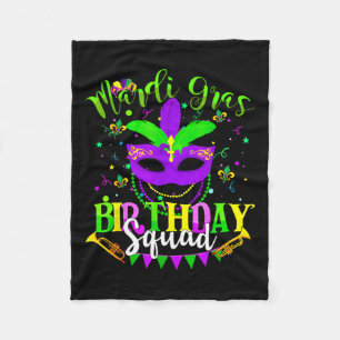 Happy Mardi Gras Verjaardag Mardi Gras Squad Trip Fleece Deken