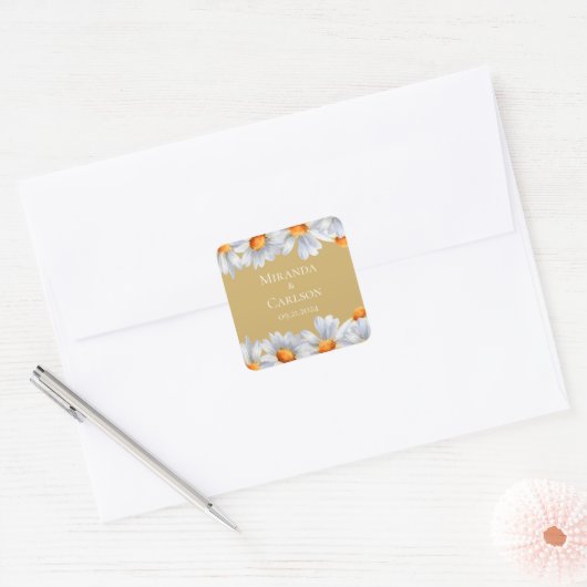 Happy Mariage Carré Sticker (Enveloppe)