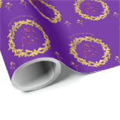 Happy Marriage ceremony purple Cadeaupapier (Rol Hoek)