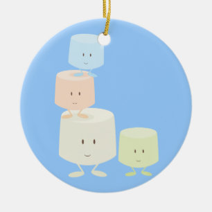 Happy marshmallows keramisch ornament