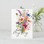 Happy May Day aangepaste bloemen Kaart (Staand voorkant)