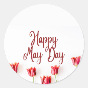 Happy May Day Ronde Sticker