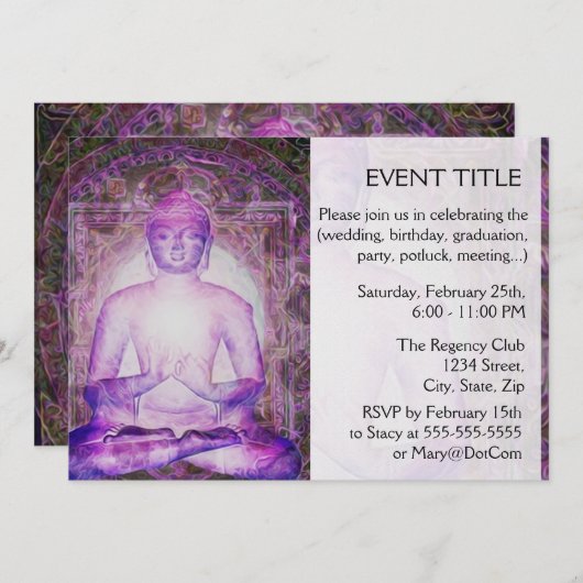 Happy Meditating Buddha Kaart (Voorkant / Achterkant)