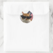 Happy Memorial Day Cool Cat met Flag Sticker (Tas)