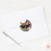 Happy Memorial Day Cool Cat met Flag Sticker (Envelop)