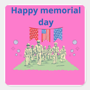 happy memorial day-dag van de sticker