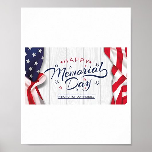 Happy Memorial Day Flag Poster (Voorkant)