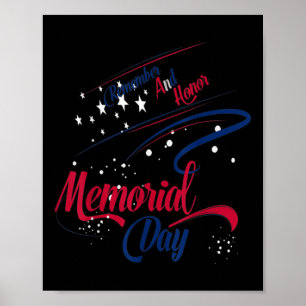 Happy Memorial Day herinnert zich en eer soldaten Poster