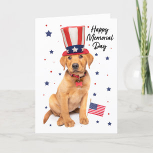Happy Memorial Day Schattige Patriottische Puppy Feestdagen Kaart