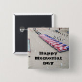 HAPPY MEMORIAL DAY VIERKANTE BUTTON 5,1 CM (Voorkant /achterkant)