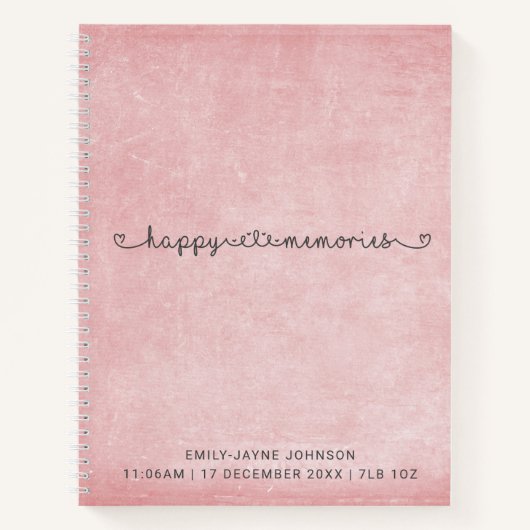 Happy Memories Baby Memory Book Keepsaky Journal (Devant)