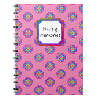 Happy Memories Pink Star Mandala Boho Carnet