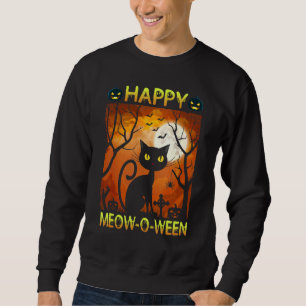 Happy Meow O N Halloween Costume Black Cat Scary H Trui