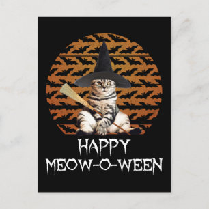 Happy Meow-o-ween Briefkaart