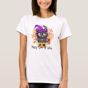 Happy Meow-o-ween -Zwarte Heks Kat T-shirt