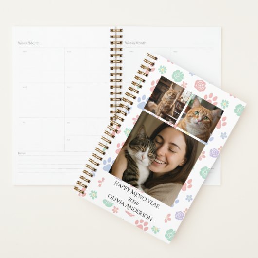 Happy Meow Year 2026 Custom Photo Pet Lover (Devant avec enveloppe)