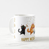 Happy Meow Year Party Cats New Year's Mug (Devant gauche)