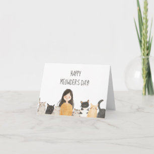 Happy Meowder's Day Crazy Cat Lady Moederdag Kaart