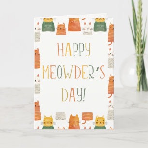 Happy Meowder's Day Kat Mam Schattige Moederdag Kaart