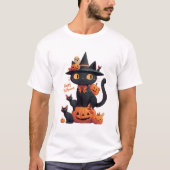 Happy Meoween Cats Cute Halloween T-shirt (Voorkant)
