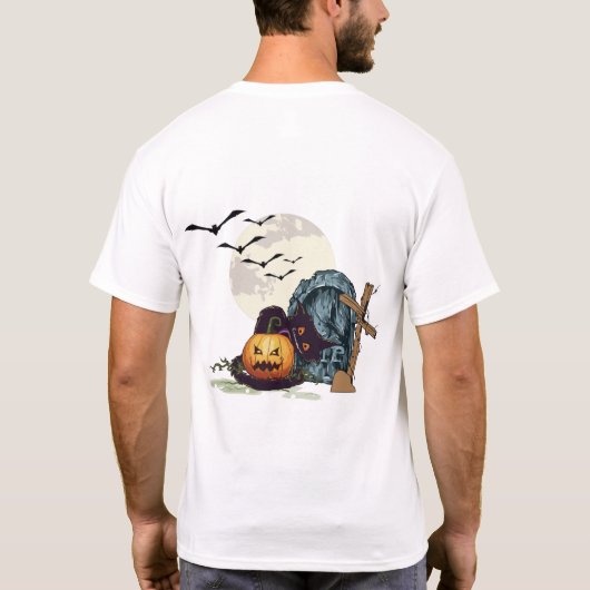 Happy Meoween Cats Cute Halloween T-shirt (Achterkant)