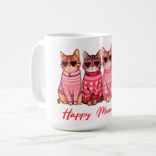 Happy Meowentines Day Cat Mok (Voorkant links)