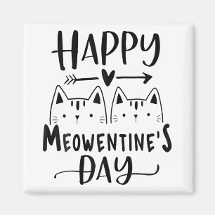 Happy Meowentine's Day Funny Valentijnsdag Cat L Magneet