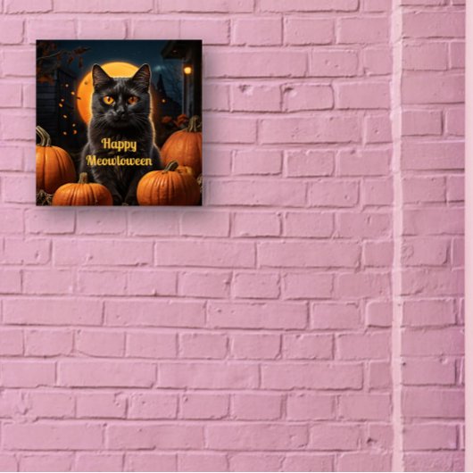 Happy Meowloween Cat Themd Party Poster