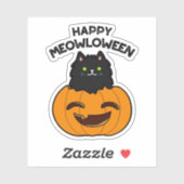 Happy Meowloween Grappige Halloween Pun Sticker (Vel)