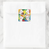 Happy Meows Vierkante Sticker (Tas)