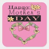 Happy Mère's Day Coeur autocollant (Devant)