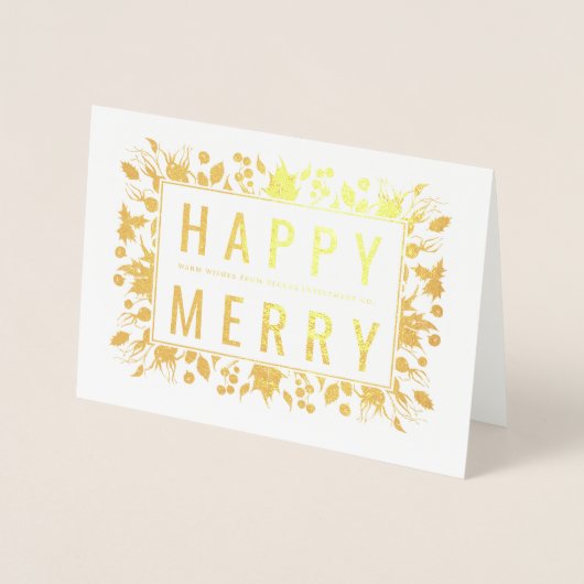 Happy Merry Holiday Folie Kaarten (Voorkant)