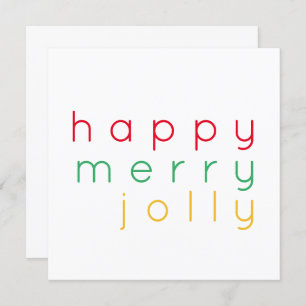 HAPPY MERRY JOLLY 5.25 Square Flat Kaart