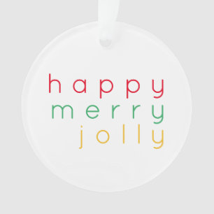 HAPPY MERRY JOLLY Acryl Circle Ornament